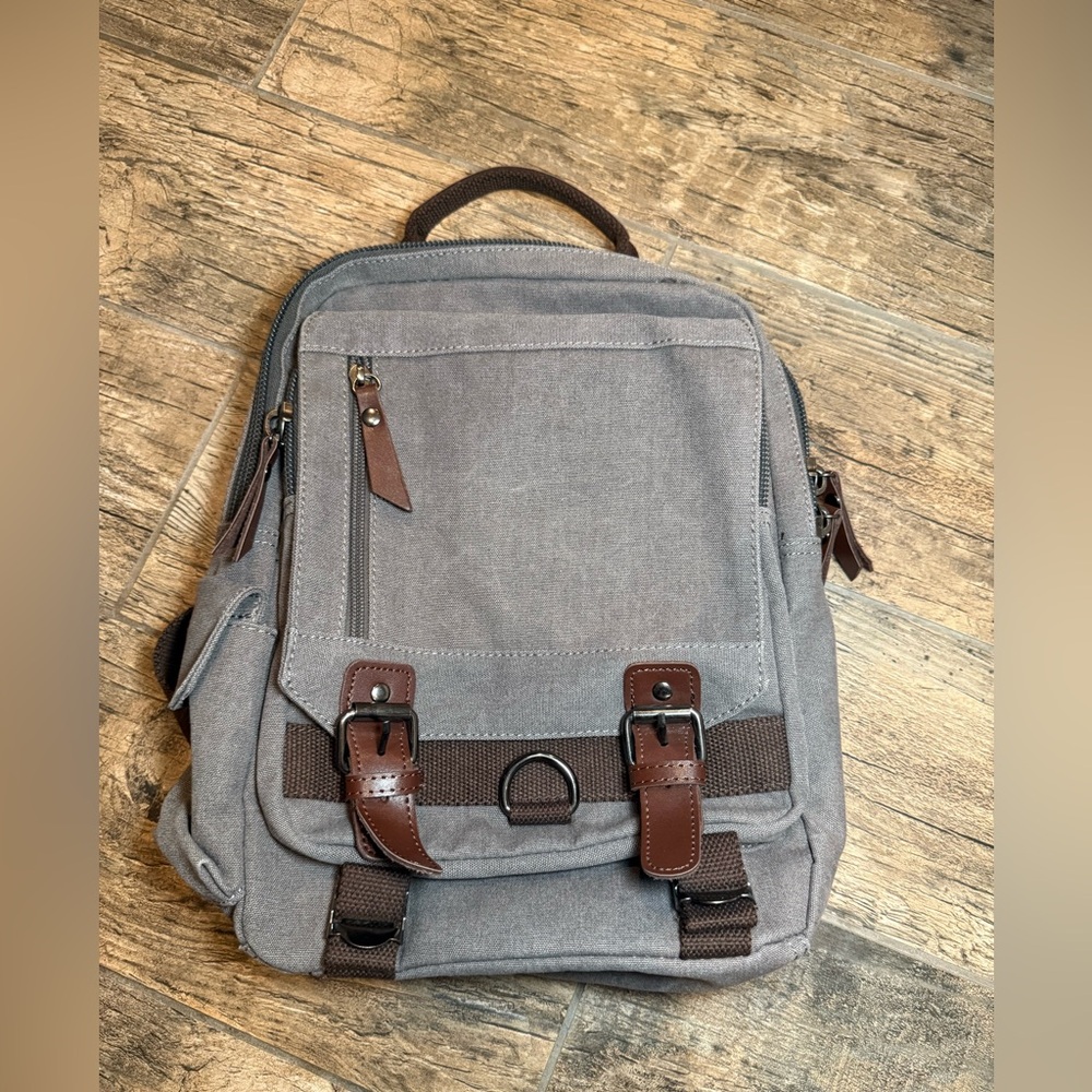 Canvas Shoulder Backpack Travel Rucksack Sling Bag Cross Body Messenger Bag